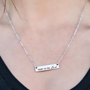 Trust In The Lord - Silver Necklace Set